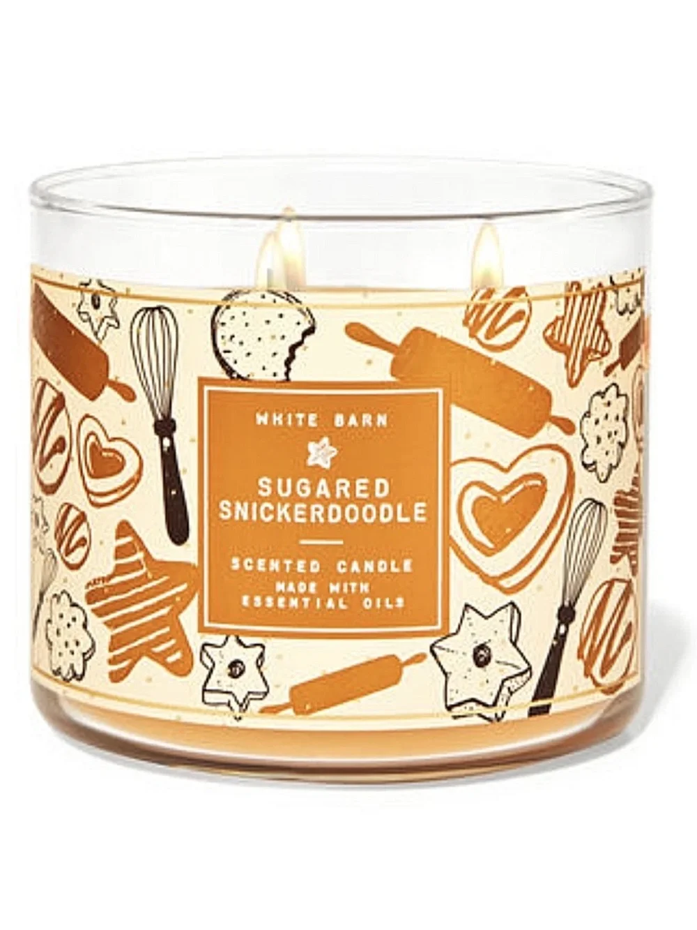 White Barn Sugared Snickerdoodle 3-Wick Candle - Cream & Orange Accent